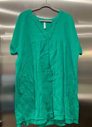Zenana green tunic top dress XL thumbnail 1