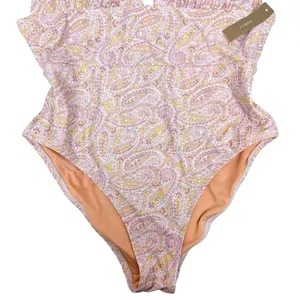 NWT J. Crew Eco Plunge One Piece‎ Swimsuit Beach Paisley Peach Size 12 thumbnail 6