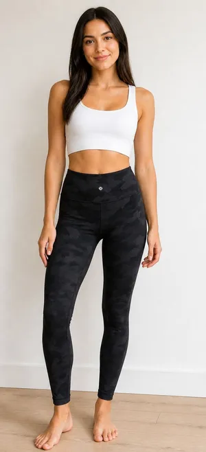 Lululemon Black Camo High-Rise Leggings Size xs thumbnail 1