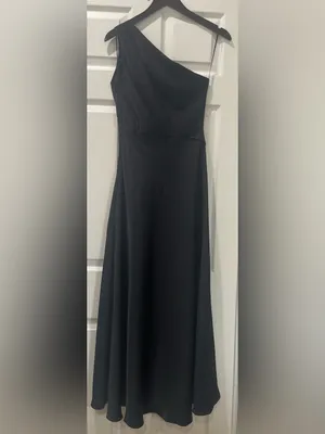 Elegant One-Shoulder Black Maxi Dress Small thumbnail 3