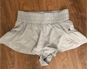 Free People Get Your Flirt Shorts Grey thumbnail 4