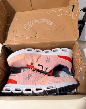 On Pink and Red Lightweight Athletic Sneakers thumbnail 1