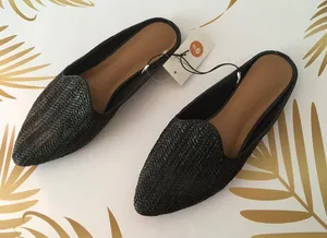 Black Woven Flats, Size 9 1/2 thumbnail 4