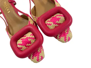 Sesto Meucci Woven Houndstooth Slingback Kitten Heels thumbnail 4