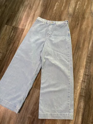 Zara Wide Leg Light Wash Croo Pant Jeans Size 4 thumbnail 2