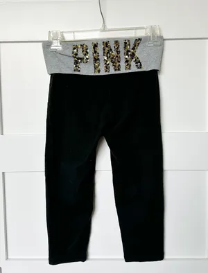 PINK Victoria’s Secret Foldover Top Yoga Pants thumbnail 3