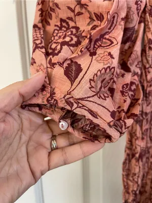 Women’s Free People Apricot Floral Smock It To Me Mini Dress Size M thumbnail 7