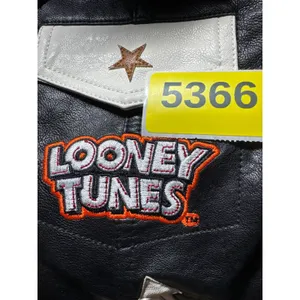 Unique Vintage‎ Looney Tunes Bugs Bunny Back Off Leather Jacket XL thumbnail 13