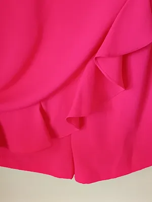 Amanda Uprichard Hot Pink Ruffle Romper Shorts Size Small thumbnail 3