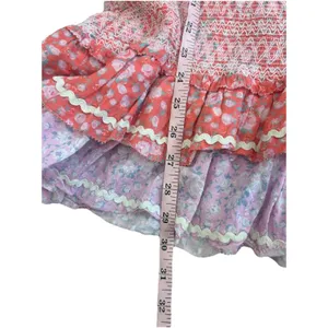 LoveShackFancy Ensley Smocked Embroidered Floral Printed Mini Dress S Fairycore thumbnail 9