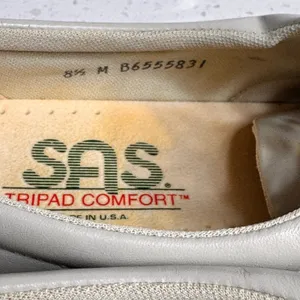SAS Tripad Comfort Womens‎ 8.5 M Bone Beige Leather Oxford Walking Shoes thumbnail 4
