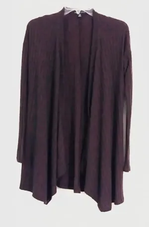 American Eagle Purple Ribbed Open Front Cardigan thumbnail 1