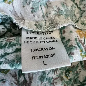 Entro Top Womens Large Off The Shoulder Shirt Colorful Green thumbnail 10