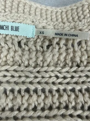 Kimchi Blue Urban Outfitters Sweater XS Cream Cable Knit Wool Blend Oversized thumbnail 4