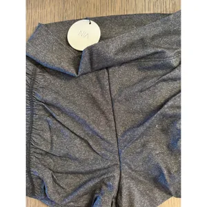 NIA High Waisted Ruched Side Zuma Shorts Space Dye Gray Large‎ NWT MSRP $58 thumbnail 2