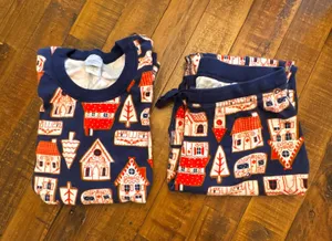 HANNA ANDERSSON Gingerbread Village PJ Set Blue thumbnail 1