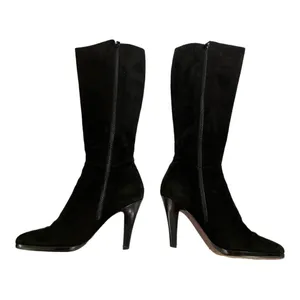 Cole Haan Nancy Nike Air Tall Black Suede Riding Boots with Tassel, size 8.5 thumbnail 6