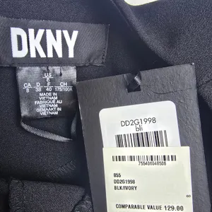 DKNY NWT -1233 Black Ivory Colorblock Sheath Dress 3/4‎ Bell Sleeve Size 8 thumbnail 5