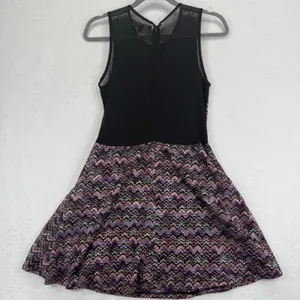 For Love & Lemons Dress M‎ Multi Color Knit Fit Flare Mesh Panel Sleeveless READ thumbnail 10
