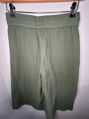 Eileen Fisher Nori Drawstring Wide Leg Cropped Culottes Organic Cotton Gauze thumbnail 15