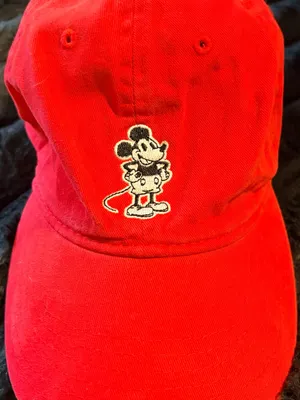 Vintage A True Original Disney Red Baseball Cap with Mickey Mouse thumbnail 1