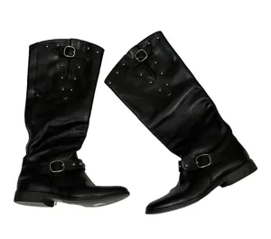 Golden Goose Kate Tall Studded Leather Moto Boots - Black - 38 thumbnail 6