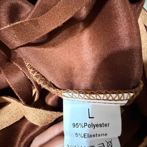 Womens Faux Suede Fringe Western Midi Dress Camel Brown Long Sleeve Size L thumbnail 6