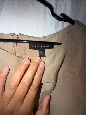 Banana Republic Linen Blend Sleeveless Peplum Top - Tan / Beige (Size 14) thumbnail 3
