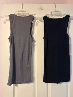 American Eagle Ribbed Tank Tops - Gray & Black thumbnail 5