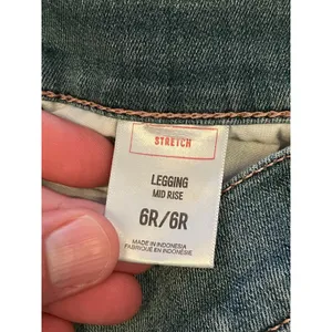 Express Legging Mid Rise Jeans Womens 6R Medium Wash Blue Jegging Stretch Denim thumbnail 9
