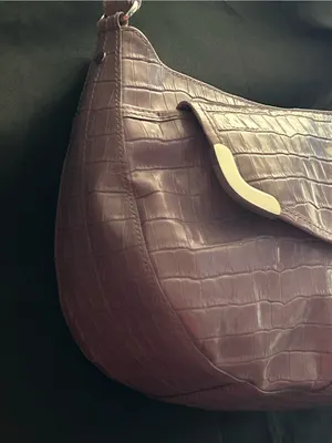 Maxx New York Lilac Croc-Embossed Shoulder Handbag thumbnail 5