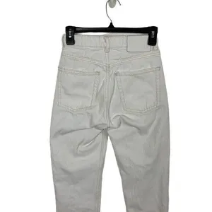 Zara Womens Jeans 00 White High Rise Ankle Skinny Denim Y2K Minimalist thumbnail 5