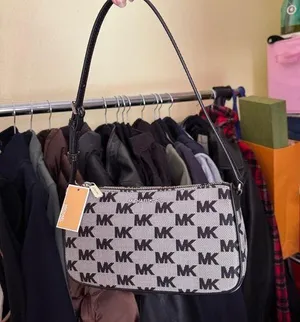 Michael Kors y2k nylon leather strap shoulder bag in black monogram jet set thumbnail 1