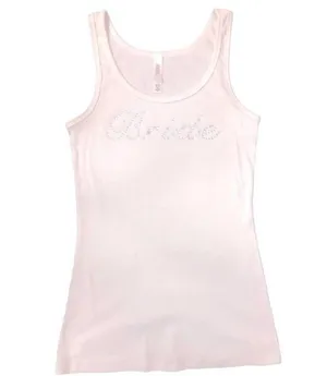 Bride Embellished Silver Rhinestone Tank Top Size M thumbnail 5