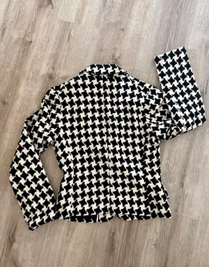 Banana Republic Geogre Me Houndtooth blazer jacket 4 or Small. thumbnail 7