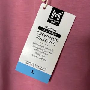 Member's Mark Pink Sandwash Athleisure Crewneck Pullover NWT Womens Large thumbnail 3
