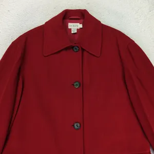 J Crew Classic‎ Red Wool Blend Button Front Coat Jacket Size Small thumbnail 8