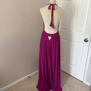 Free People Maxi Dress Look Into The Sun XL Baton Rouge Halter Boho Cutout thumbnail 6