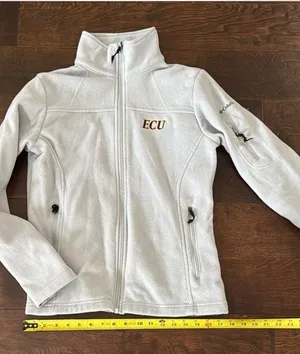 Columbia Women’s White Fleece Jacket with ECU Embroidery thumbnail 1