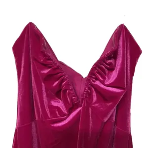SO NWT hoco dress party dress medium mini dress strapless hot pink velvet v wire‎ thumbnail 6