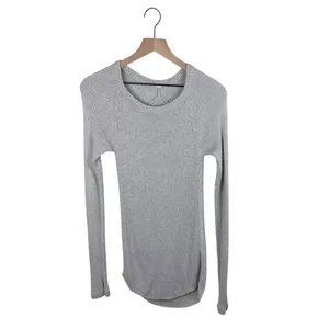 Lululemon Cabin Yogi Long Sleeve Knit Sweater Heathered Light Grey Size Small thumbnail 4