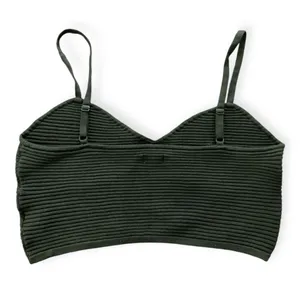 Womens Green Take Charge Ribbed Corset Top thumbnail 3