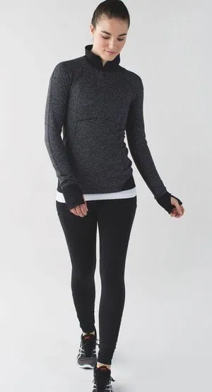Vintage Runderful 1/2 Zip - Mini Check Pique Heathered Black/Black - 2 thumbnail 3