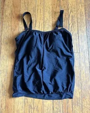 H2oh Capri Tankini Swimtop Swimsuit Black Size L GUC thumbnail 3