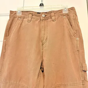 Aeropostale Womens Carpenter Pants Tan Khaki Cotton Canvas Utility Size XS thumbnail 4