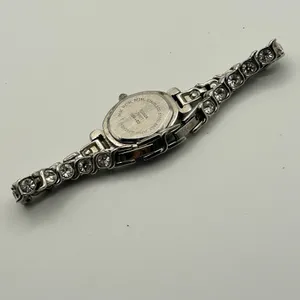 Women’s Silver-tone Watch Oval Dial with Crystals on the Band Working thumbnail 5