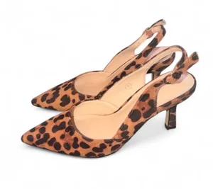 Leopard Print Kitten Heels Brown Size 7 thumbnail 1