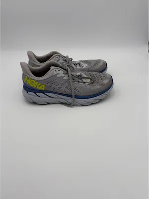 Hoka Clifton 7 $180 Woman’s 9 One One Gray Running Shoes with Yellow Logo thumbnail 8