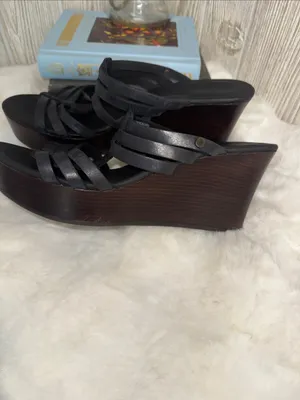 UGG Black Multi-Strap Leather Slide Sandals thumbnail 5