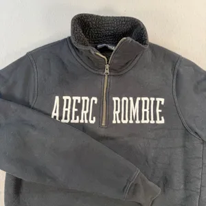Y2k Abercrombie & Fitch Womens Black Sherpa Lined Quarter Zip Medium thumbnail 2